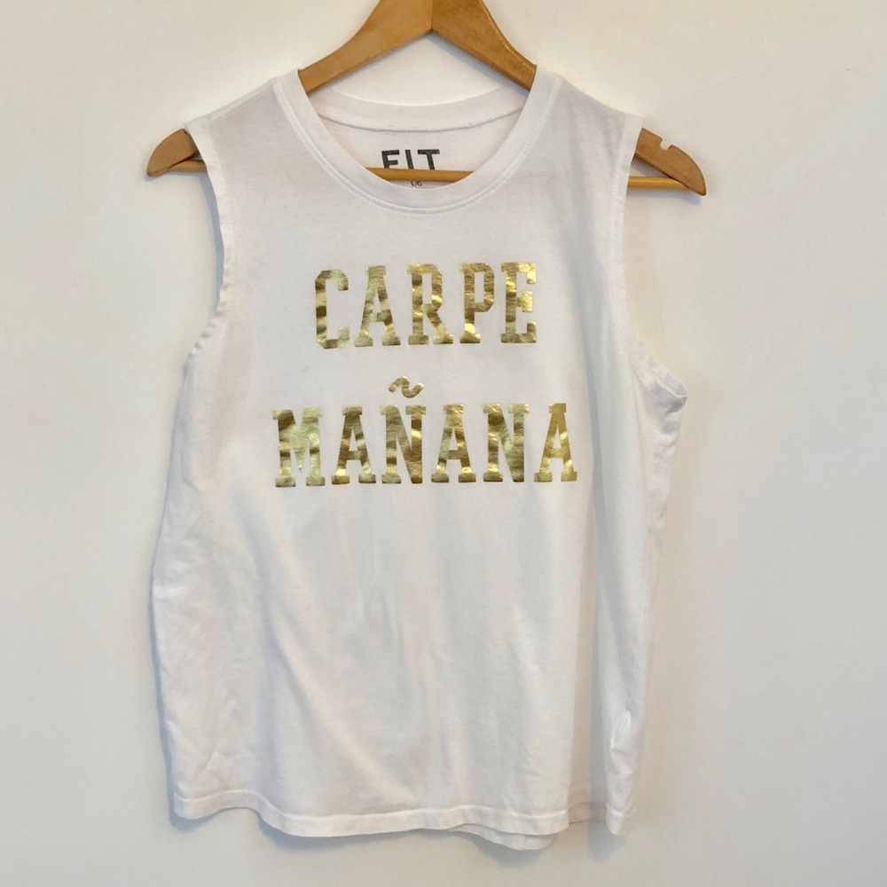 Carpe Manana White Gold Muscle Tee F.I.T.